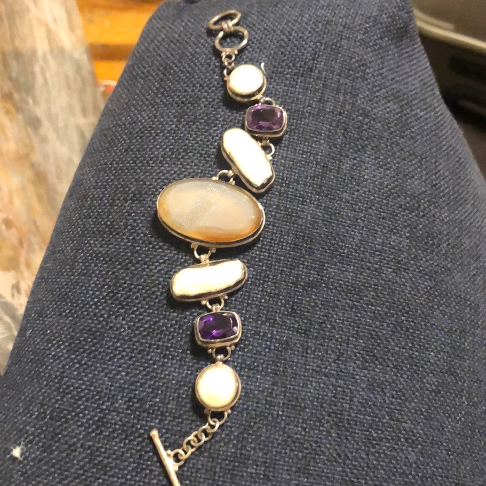 925 sterling silver with real Ston’s & pearls